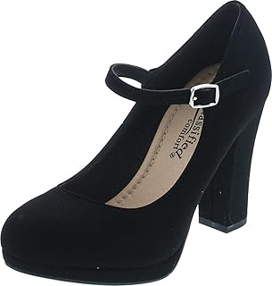 City Classified Women's Comfort Foam Closed Toe Dress Pump Ankle Strap Block Heel