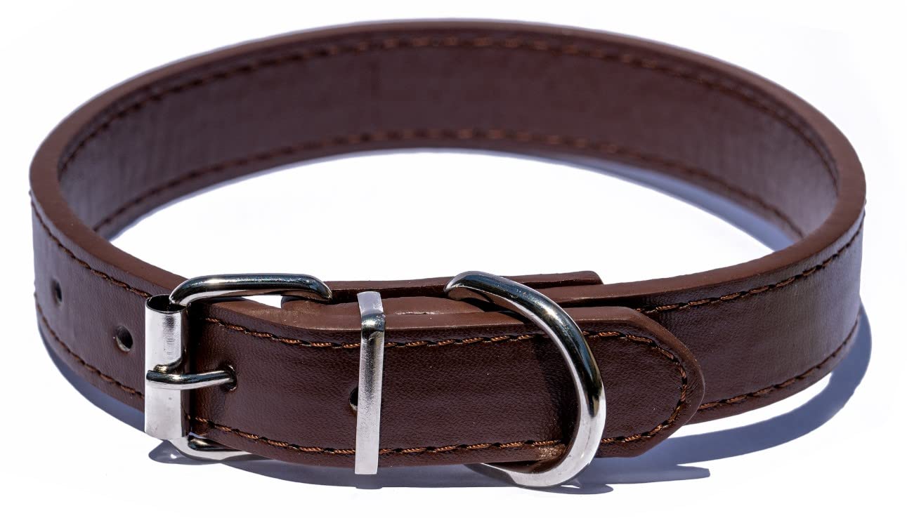 Vibrant Leather Dog Collar for Puppy Cat, Kitten, Dogs, for Small Medium, Large & Extra Large Pet Collars (Extra Large (45cm - Image 2