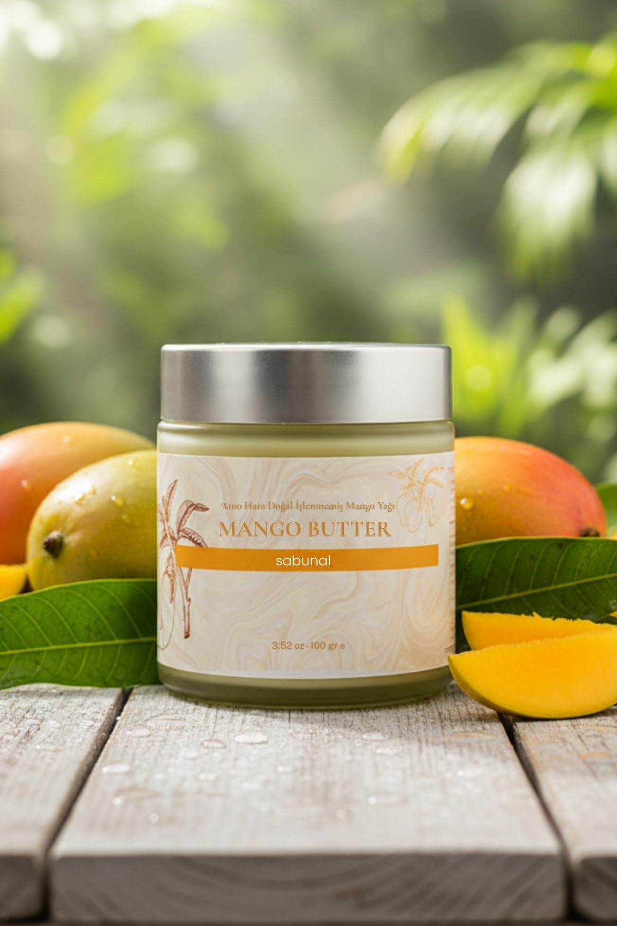 Sabunal Mango Yağı Soğuk Sıkım Ham İşlenmemiş 1. Sınıf Kalite%100 Raw Virgin Mango Butter, 100 g