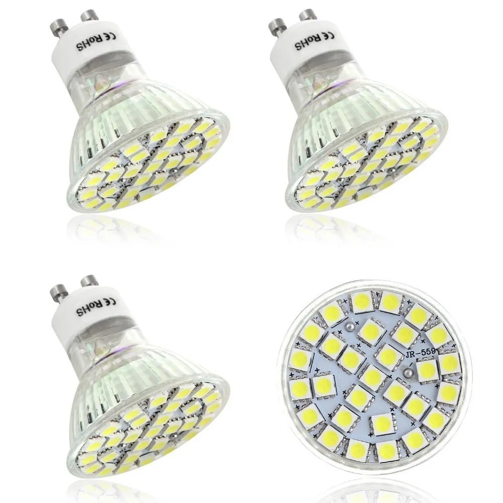 NXCVBNKZJ KJXP Lighting, Pack of 4, LED Spotlight Lamps AC220v-240V GU10 5W 5050SMD-29 Warm White/Cold White LED Globe Bulbs(Warm White)
