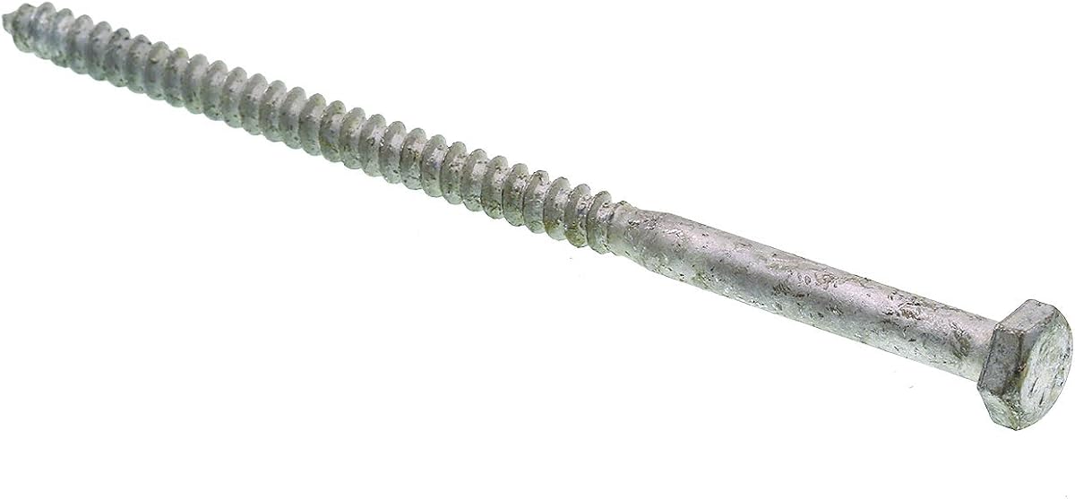 Prime-Line 9055363 Hex Lag Screws, 1/4 In. X 5 In., A307 Grade A Hot Dip Galvanized Steel (15 Pack)