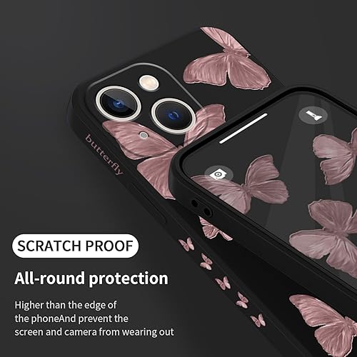 Miniatura 7 de LEECG Funda para iPhone 13 Mini con diseño de mariposas y flores, diseño de astronauta, funda de teléfono con forro de microfibra suave, funda