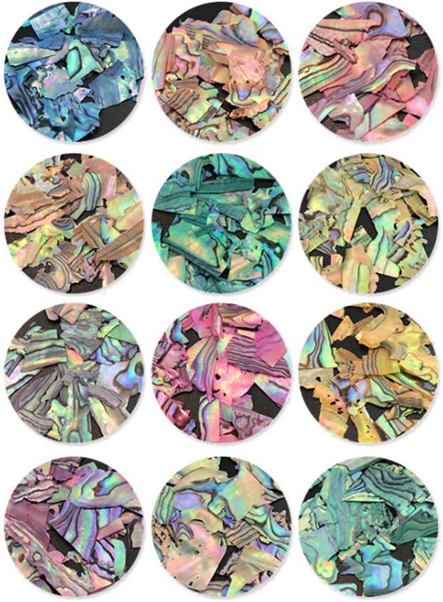 Nail Art Abalone Shell Nail Decals Texture Nails Sticker 3D Nail Art Decoration Kit For 3D Manicures - 12 Colors/Set