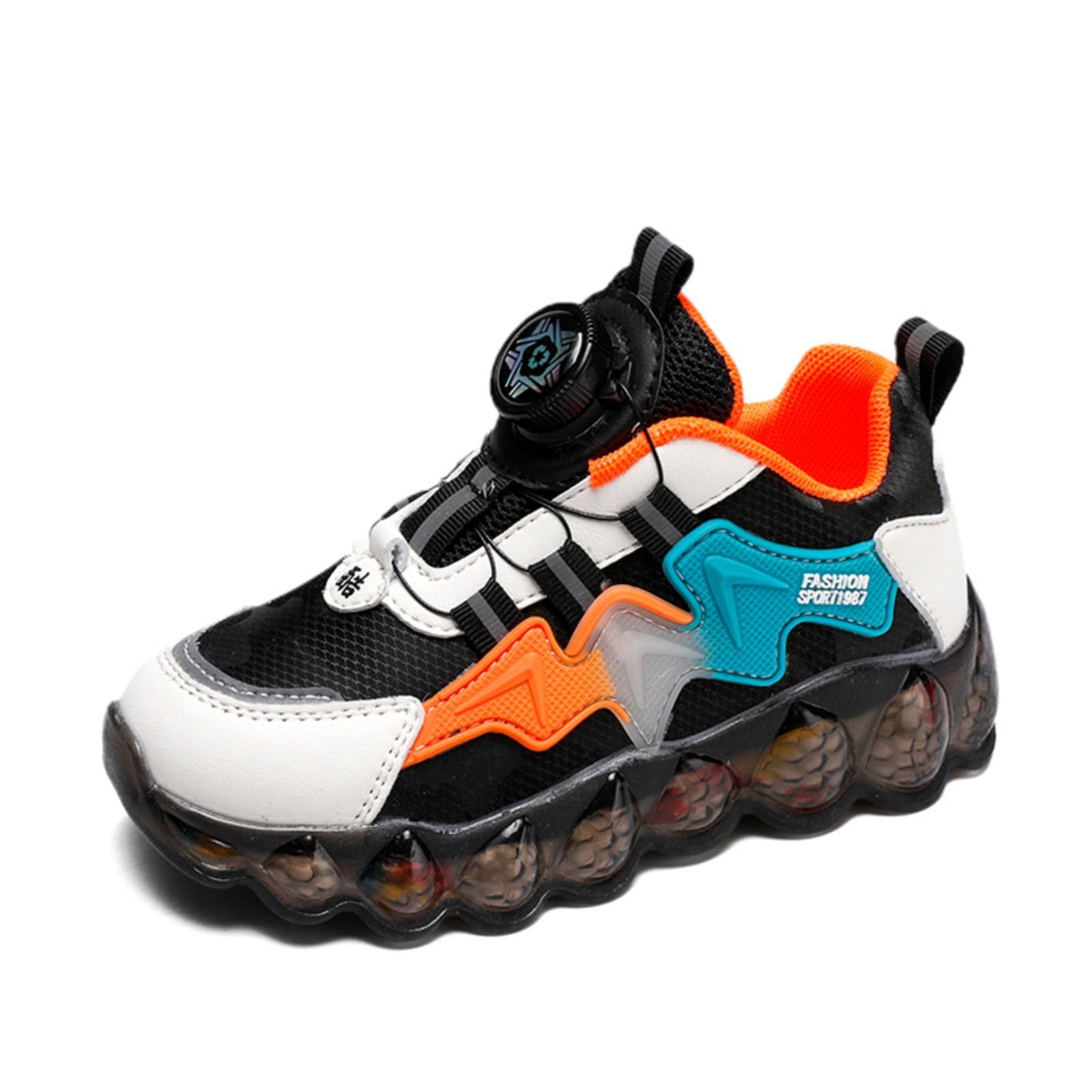 Neue Kinder Basketballschuhe Kinder Sportschuhe Twist Schnalle Turnschuhe Jungen und Mädchen Basketballschuhe, 8211 Orange, 32 EU