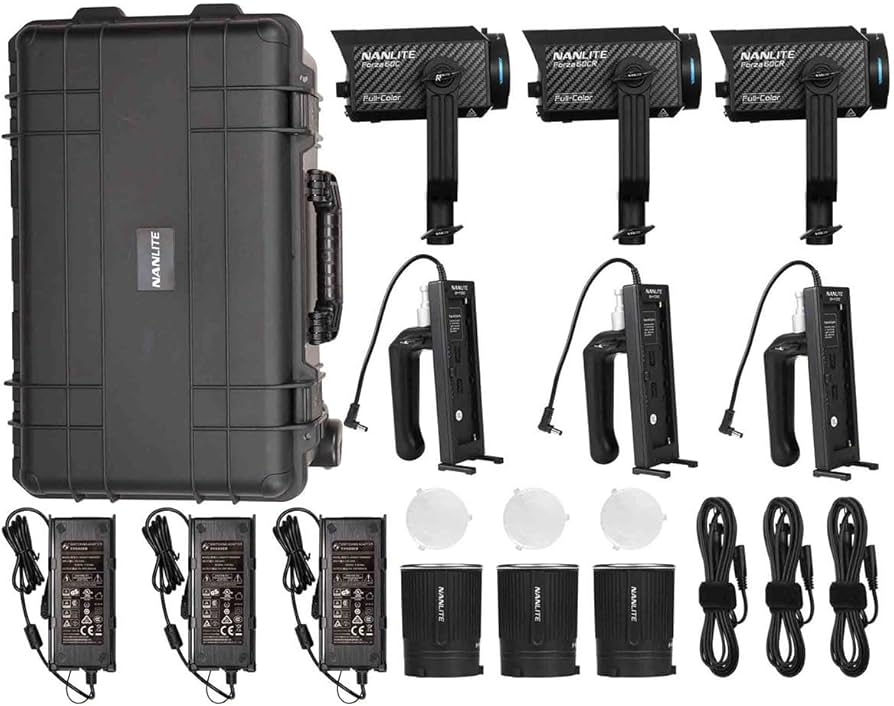 Amazon.com : Nanlite Forza 60CR RGBLAC CRMX LED 3-Light Kit, 88W