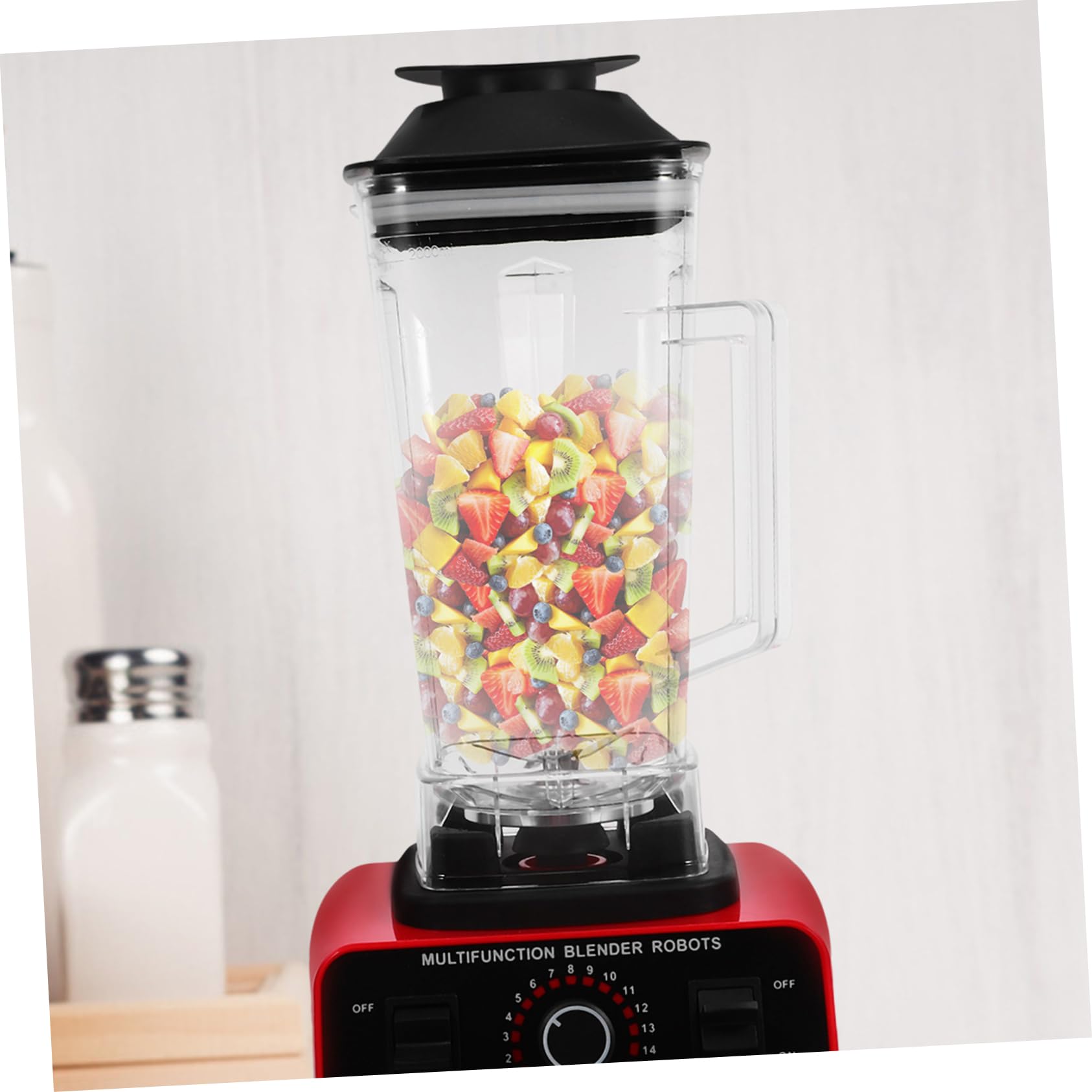 Brocca di Ricambio per Frullatore in Plastica Riutilizzabile da 2l con Coperchio, Facile da Installare per Smoothie e Bevande