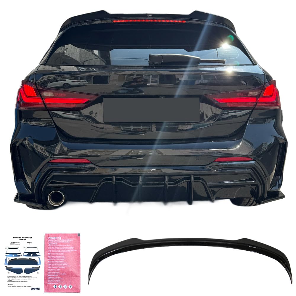 Alerón de Techo Oneway (Tapa) Compatible con BMW Serie 1 F40 (estándar) 2019-2024 - Negro Brillante