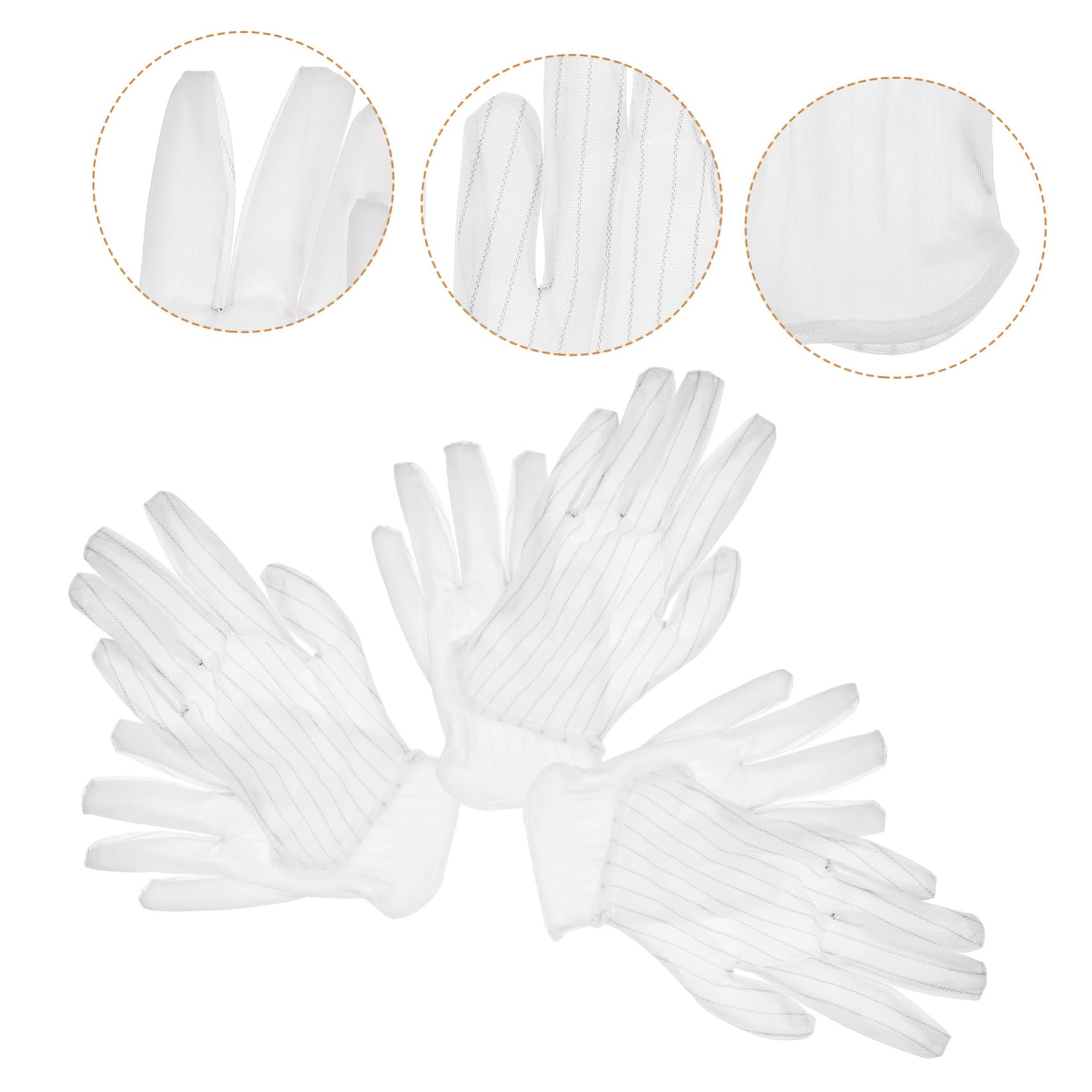 DOITOOL 50 Pares De Guantes De Tela Ultrafinos Sin Pelusa Guantes De Protección De Manos De Etiqueta Para Actuaciones Transpirables De Joyería Industriales