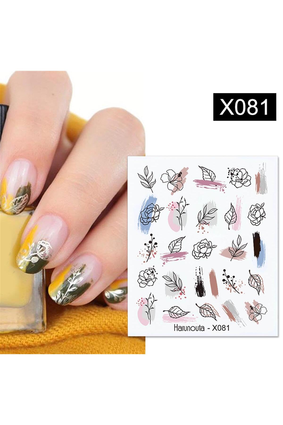 Tırnakmania Su Transferli Nail Art Sticker X081 (52340-1) 3922
