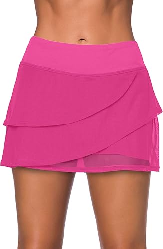 Aleumdr Falda de baño con volantes en la cintura para mujer