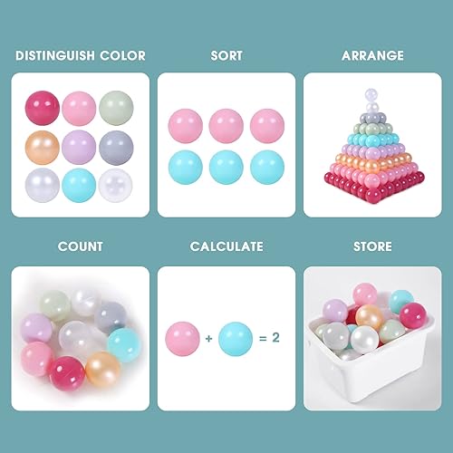 Miniatura 8 de Pelotas de plástico para hoyo de bolas, juego de 100 piezas, 2.2" de diámetro, sin ftalatos ni BPA, pelotas de plástico para niños pequeños, para