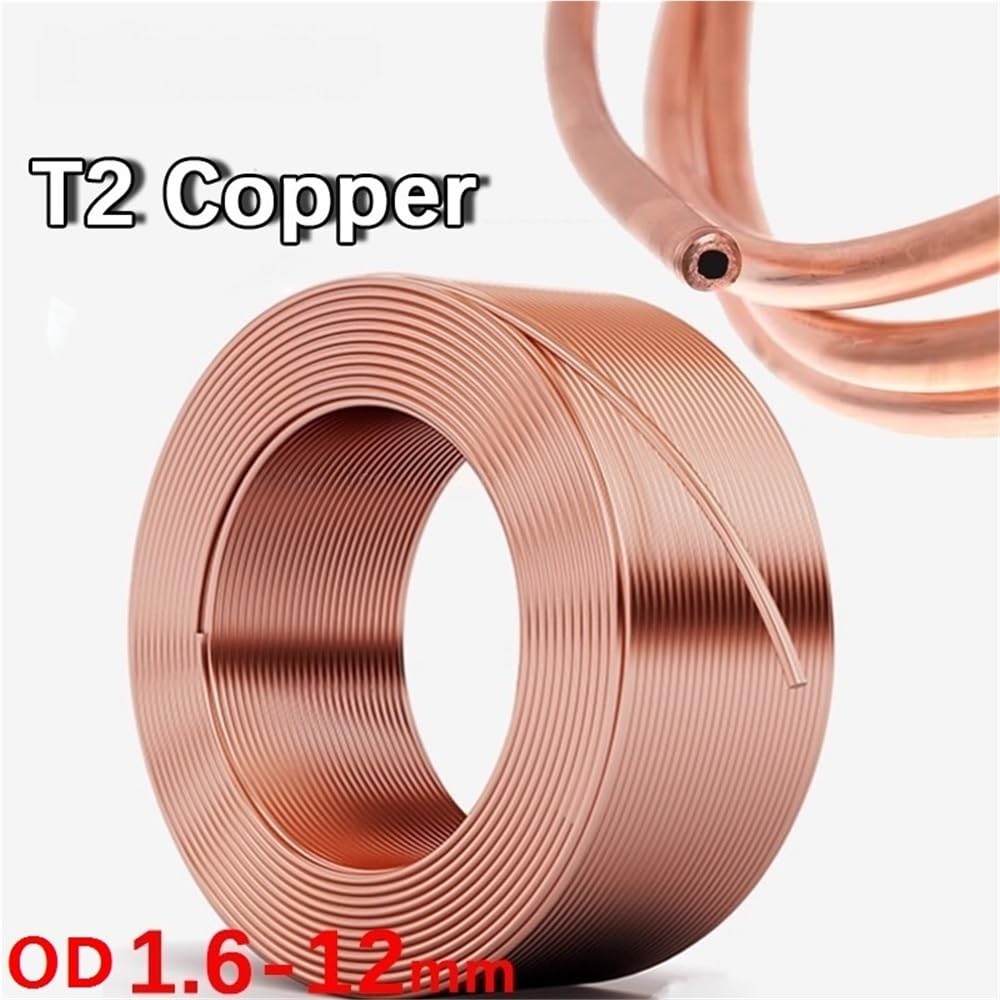 1 Stück violettes Kupfer-Spiralrohr, Kapillarrohr aus reinem, weichem T2-Kupfer for Klimaanlagen und Kältesysteme(3METERS*12MM*1MM)