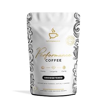 Beforeyouspeak Performance Coffee Unsweetened, Instant Colombian Coffee with Functional Ingredients, Single Serve Sachets, Keto & Vegan Friendly, Gluten Free, Dairy Free, No Added Sugar, 7 Serves