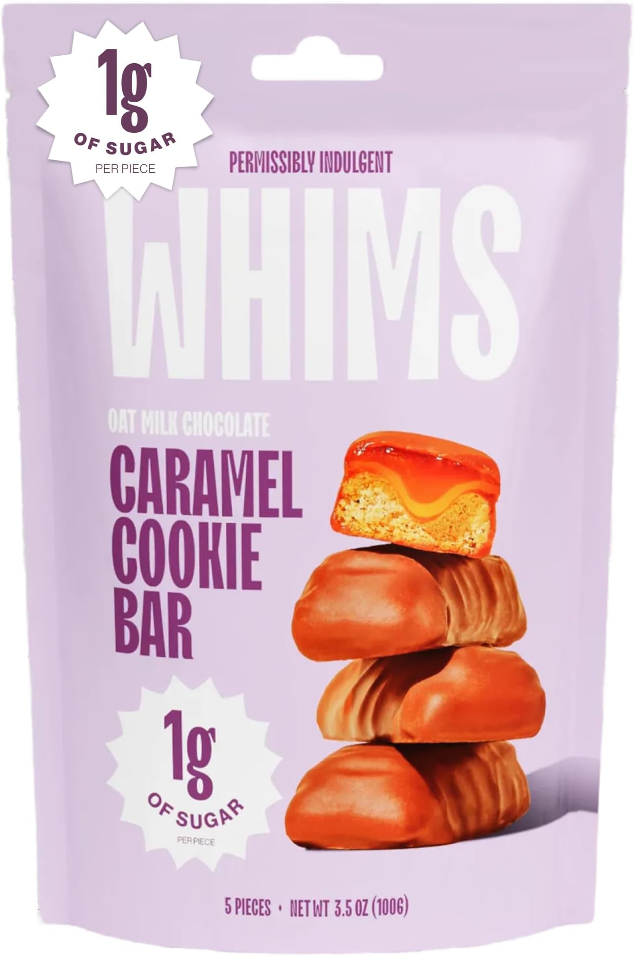 Oat Milk Chocolate Caramel Cookie Bar – Clean Ingredients, Naturally Sweetened with Monk Fruit, No Sugar Alcohols – 1 Bag