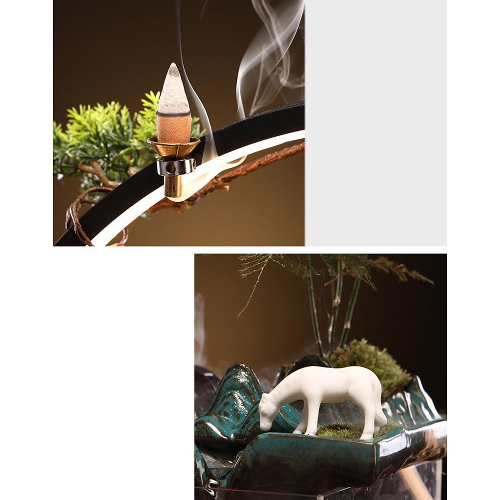 Tischbrunnen Keramik Wasser Landschaft Ornamente Zirkulierende Desktop Brunnen Indoor Dekorative Indoor-Wasserfall