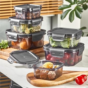 Mithra Life 6 Pieces Vacuum Leak Proof Storage Container Set 400ML 800ML 1400ML MIT1087