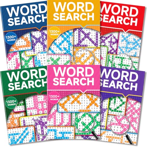Elfew 8000+ Large Print Word Search Books for Adults & Teens & Seniors, 6-Pack with 330+ Themes...