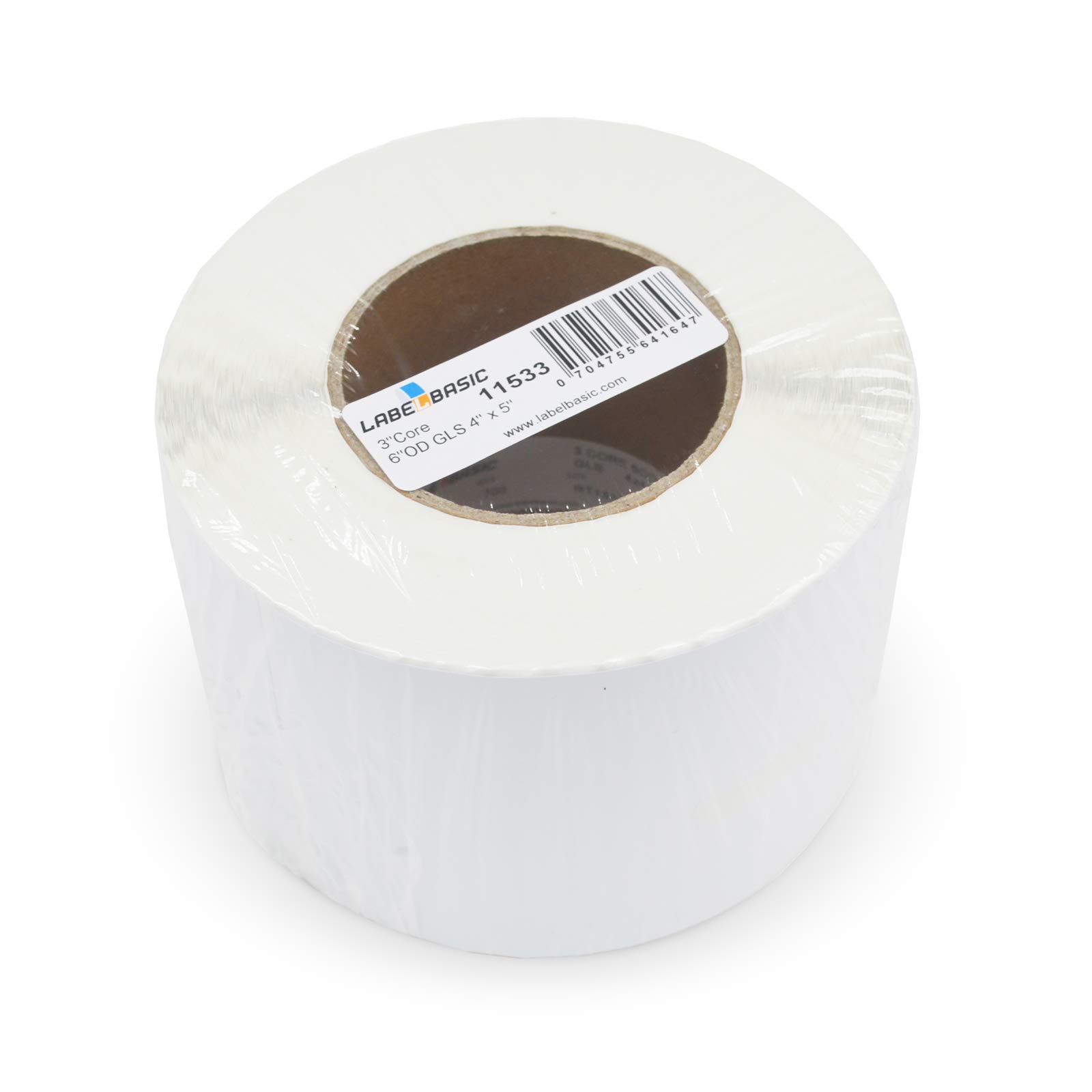 Glossy Inkjet Labels 4" x 5" for CW-C6000A, CW-C6000P, TM-C7500, TM-C7500G, Primera LX600, LX900, LX910, LX1000, LX2000 and Other Printers, 550 Labels/Roll on a 3 Inch Core