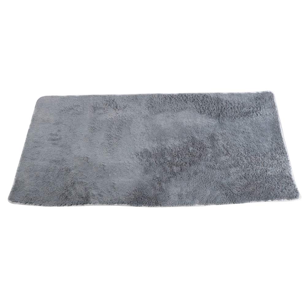 Tapis de sol doux et antidérapant gris argenté pour salon