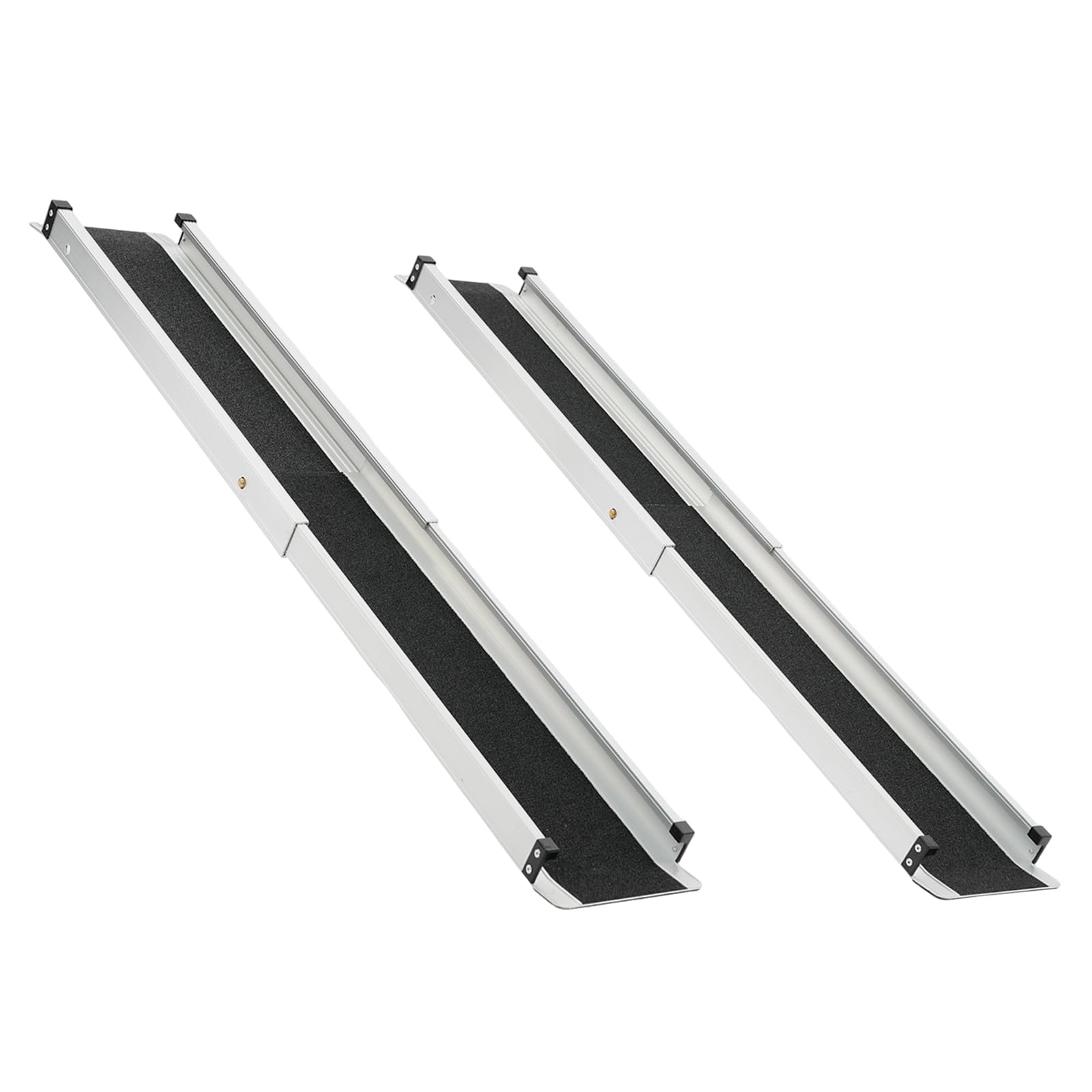 Juego de 2 rampas telescópicas de aleación de aluminio, capacidad de carga de 300 kg, telescópicas para escaleras, puertas, sillas de ruedas, bicicletas, con bolsa de almacenamiento, color negro y