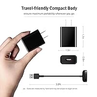 Vista 5 de Cargador de pared de repuesto para Fitbit Luxe, Charge 5 y 6 - Accesorio de cable de carga USB