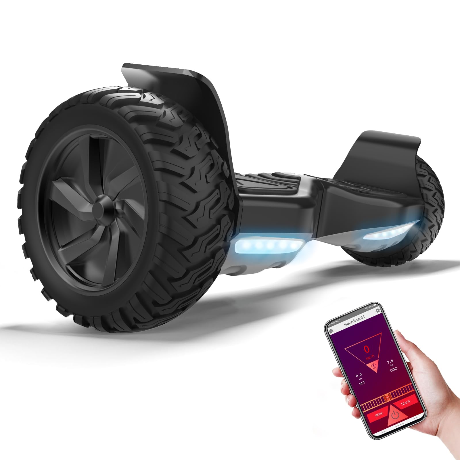 RCB 8.5" Premium Offroad Hoverboard, APP Steuerfunktion,Integrierte LED-Bluetooth mit Leistungsstarkem Motor,Elektro alle Gelände Hoverboards,Geschenk für Kinder