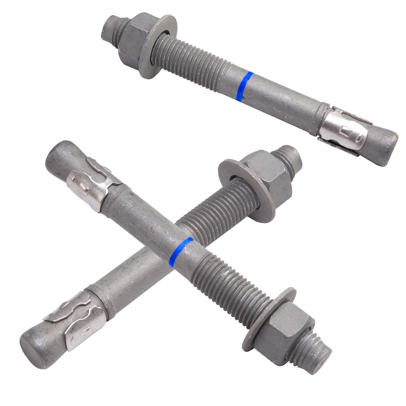 Photo 1 of HROMIGRY 1" x 9" Concrete Anchors (5 Pack) 1 inch Wedge Anchors Bolts Hot Dip Galvanized