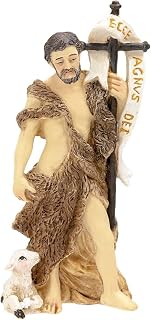 St. John The Baptist 4" Cold Cast Resin Hand Painted Patron Saint Statue