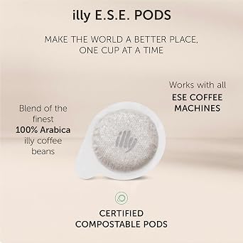 illy E.S.E. Coffee - Single-Serve Pods Classico Medium Roast - Notes Of Chocolate & Caramel - For E.S.E Machines - Extraordinary Aroma & Body 18 Count