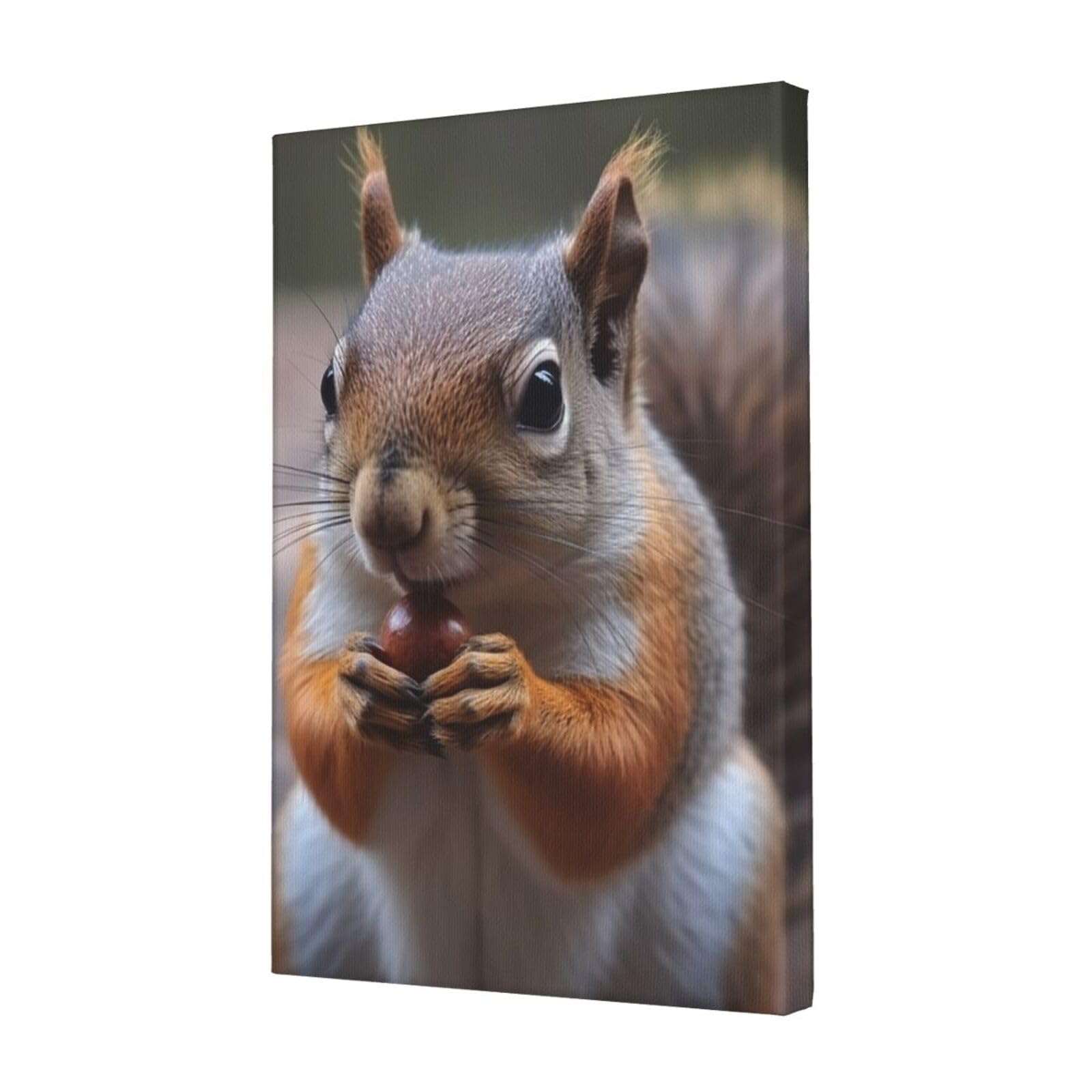KLOPH Cute Squirrel Canvas Wall Art for Living Room 12"x18" Modern Artwork Painting for Bathroom Hanging Canvas Prints Aesthetic Wallart for Bedroom Kitchen Office Wall Decor