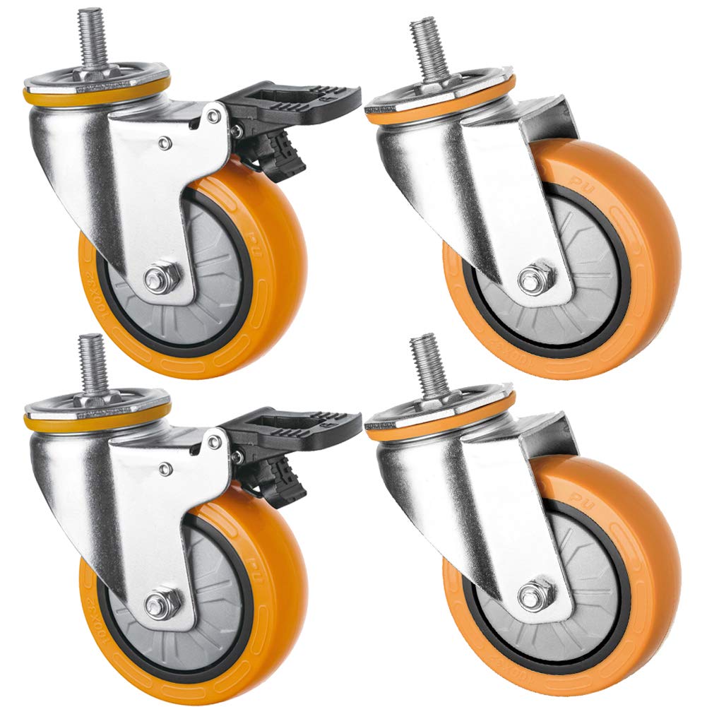 Zguouzantye Orange2 4 Heavy Duty Caster Wheels 125Mm For Trolley Workbench