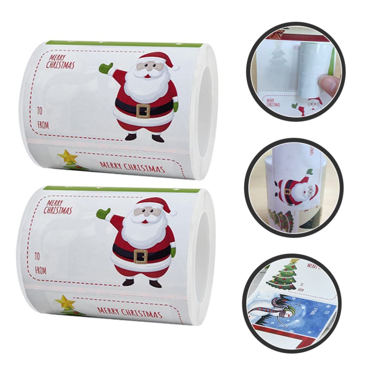 SHINEOFI 8rotoli Adesivi Natalizi Autoadesivi Per e Confezioni Etichette Festive Design Animati Per e Personalizzare e Biglietti