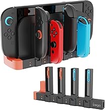 Switch 2 Charging Stand for Joicon 2, Tomistan Joy-Con 2 Controllers, Magnetic Charging, Compatible with 4 Devices Simultaneously Charging, Power Capable, Joicon 2, Right / Left Rapid Charging, LED