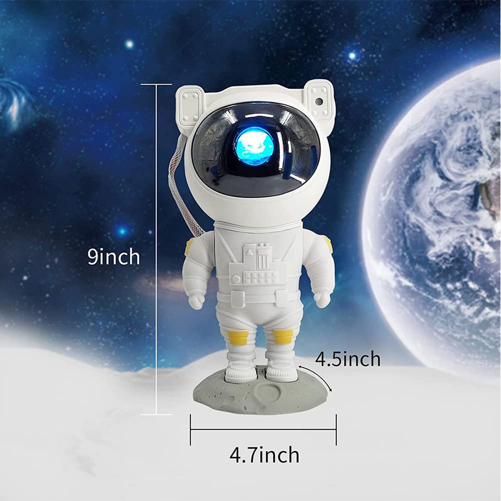WOLONG Lámpara proyección astronauta,Robot Starry Sky Lights Proyector luz nocturna,Proyector regulable Galaxy Starlight con control remoto,Proyector giratorio luz estrellas y ondas agua