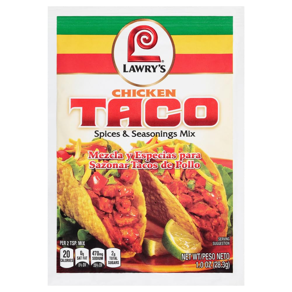 Lawry's Chicken Taco Seasoning Mix, 1 Ounce (Pack of 12)