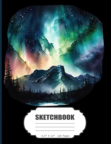 Sketchbook Nothern Lights Watercolor Sketch Book for Boys, Girls, Kids, Teens, Adults Artist NotebookJournal for Drawing, Writing, Sketching or ...