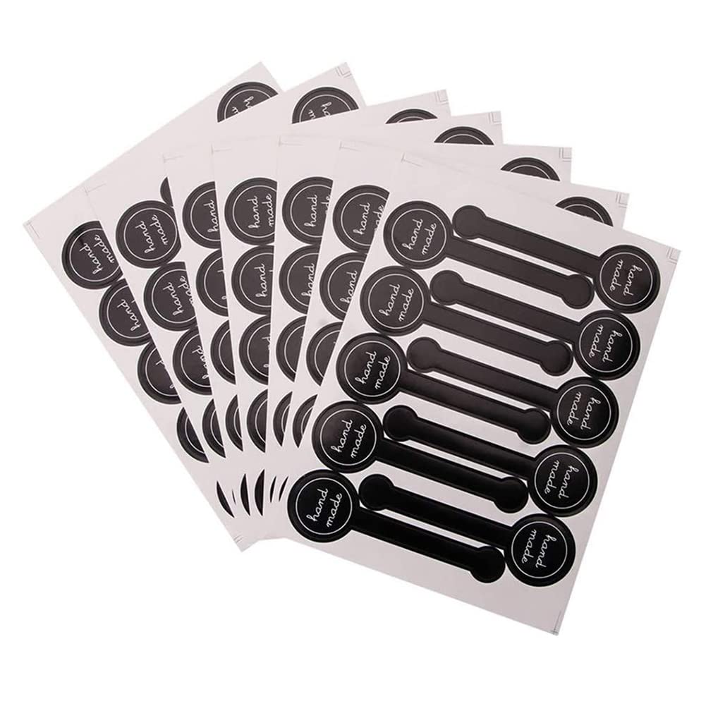 AKOAK 300 Pcs Self-Adhesive Label Stickers, Handmade Black Strip Seal Stickers, Cookies/Candy/Snacks/Baking/DIY Gift Stickers/Party Supplies