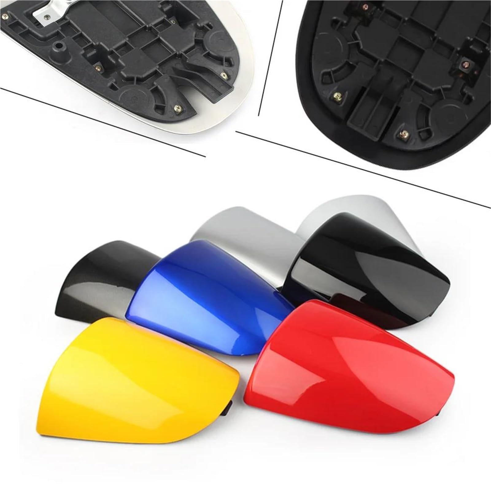 Moto Siège Arrière Capot pour Suzuki pour GSX-R GSXR 600 750 GSX-R600 GSXR750 SRAD 96-99 Moto Passager Arrière Capot Siège Couverture Carénage Capot de Siège(Blanc)