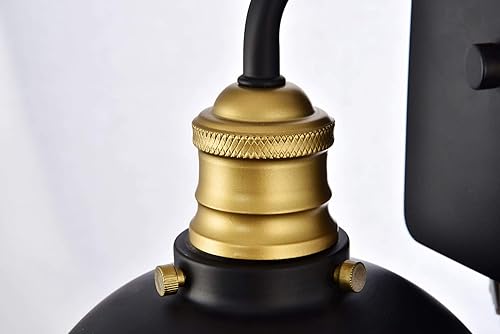 Miniatura 4 de Elegant Lighting LD8004W7 Anders Aplique de pared de una sola luz de 8-5/16 pulgadas de alto con meta, negro/latón