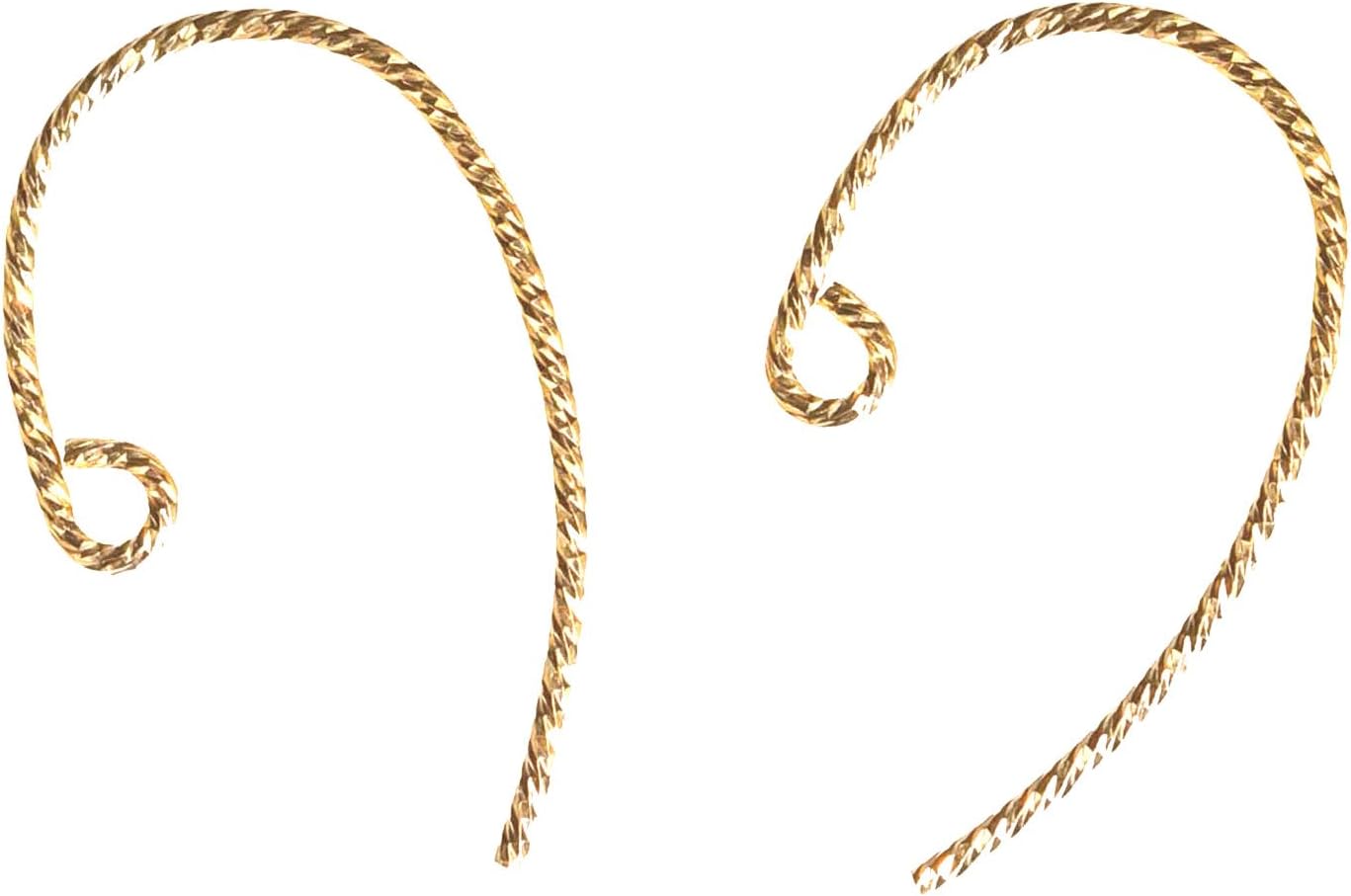 uGems 14k Yellow Gold-Filled Ball End Ear Wire 12 Pieces