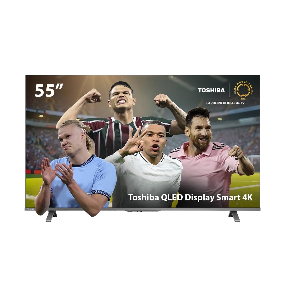 Smart TV QLED 55" 4K Toshiba 55C450NS Google TV 3 HDMI 2 USB Wi-Fi - TB035M