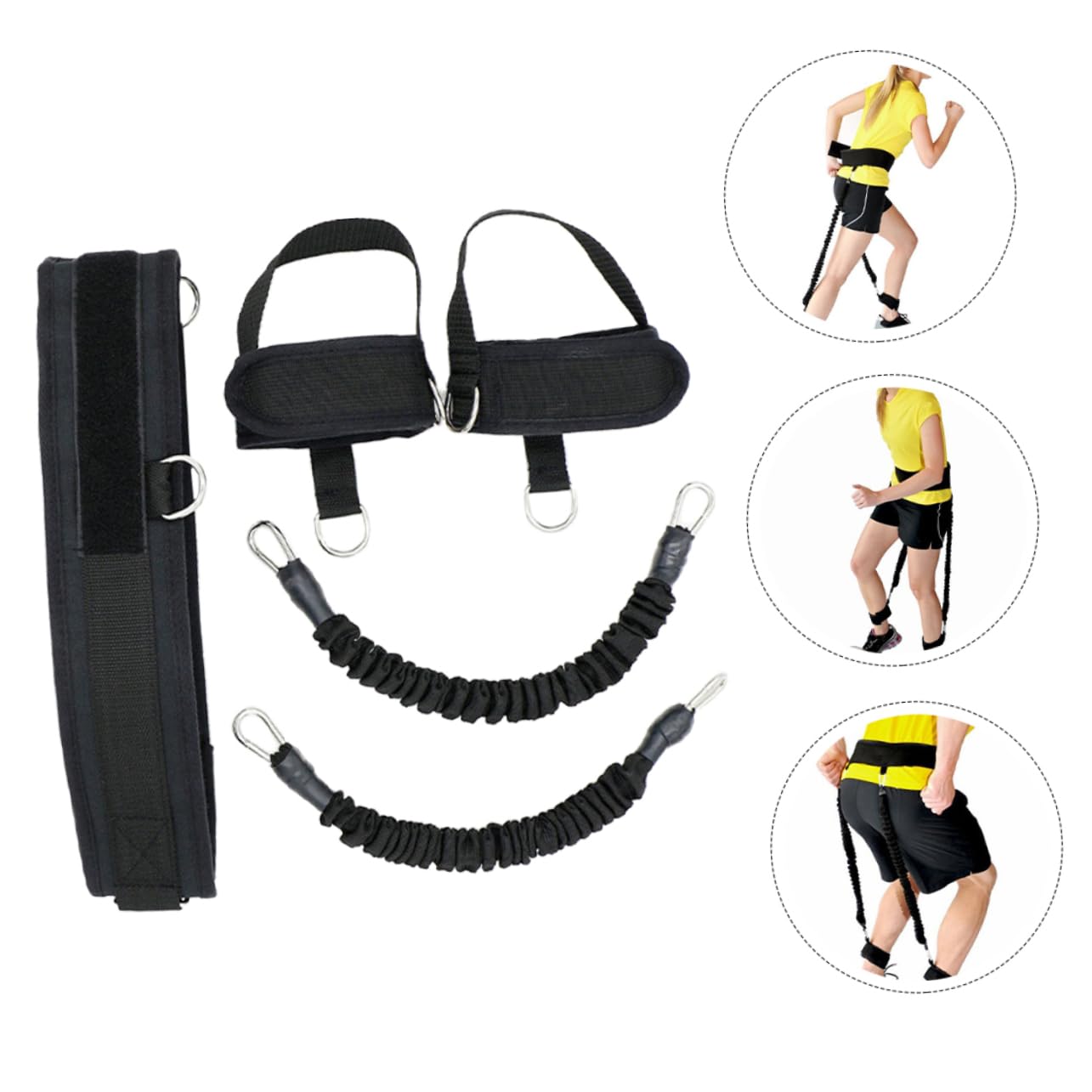 Mikinona Fasce Elastiche per Allenamento Gambe Cavigliere Regolabili in Neoprene e Pelle Rigenerata, per Allenamento Forza e Salto Sia Indoor che Outdoor