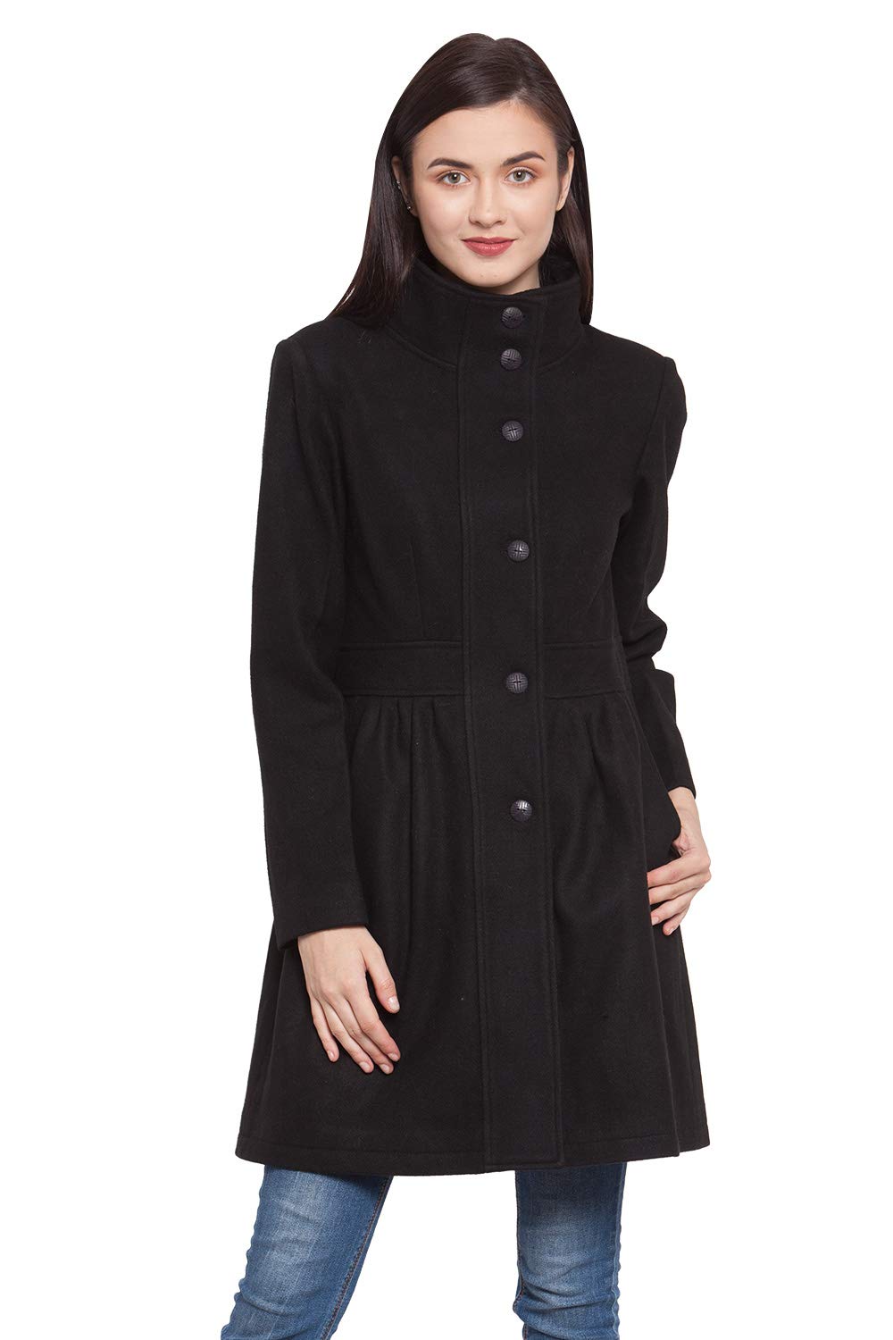 owncraft Women's Black Woolen Coat-picture-25
