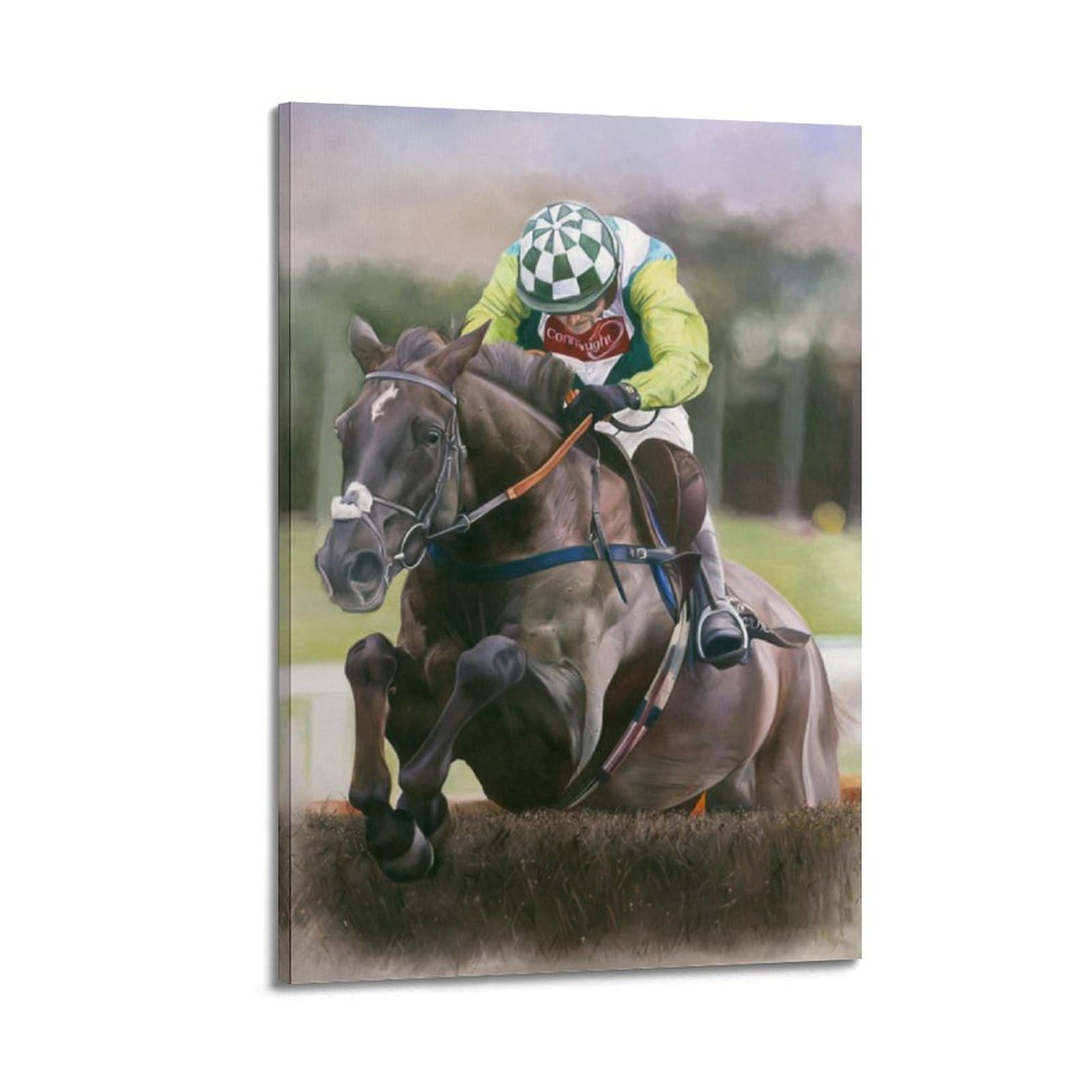 JONZA Horse Racing Artworks Poster Denman Decorative Painting Canvas Wall And Art Picture Family Bedroom Decor 16x24inch(40x60cm)