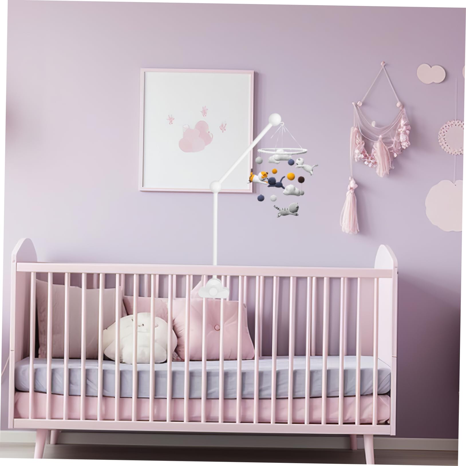 ibasenice Mobile-Halterung Für Kinderbetten Aus Holz Mobile-ständer Mit Wolken-Design Für Babybett-Dekoration -arm Fürs Babybett Mit Anleitung