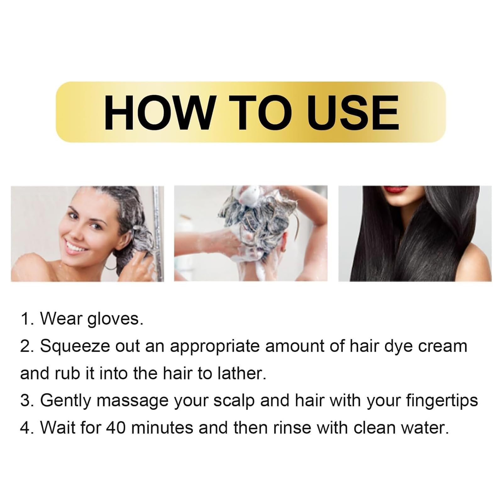 Langlebiger Schaumhaarfarbstoff, Bubble Hair Dye Shampoo, schnell wirkende Blasenhaarfarbstoffe, reiner Pflanzenextrakt für graue Haarfarben Blasenfarbstoffe, einfach zu bedienen (Black)