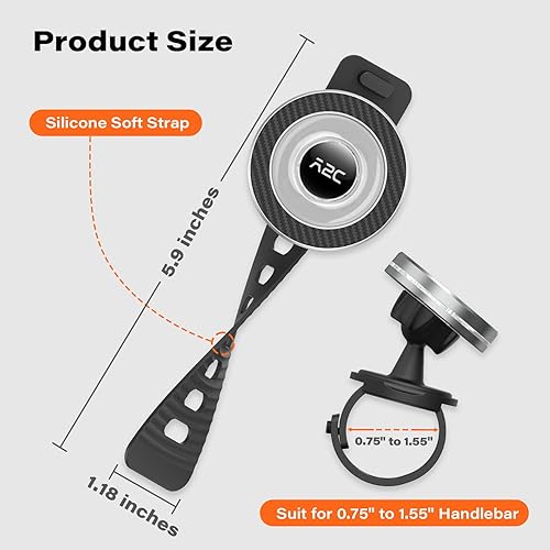 Miniatura 7 de A2C Soporte de teléfono de gimnasio para bicicleta Peloton cinta de correr, soporte de teléfono para cochecito con correa ajustable, soporte de