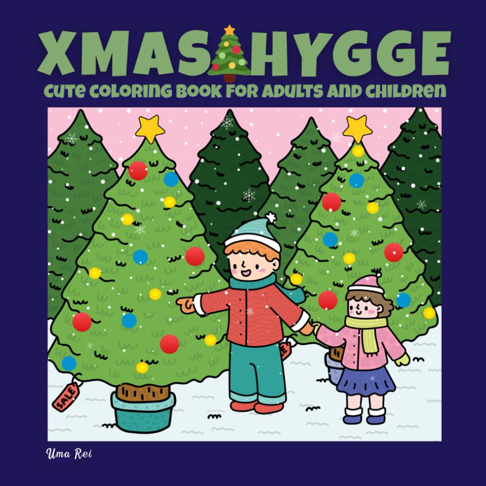 Xmas Hygge: Cute coloring book for adults and children