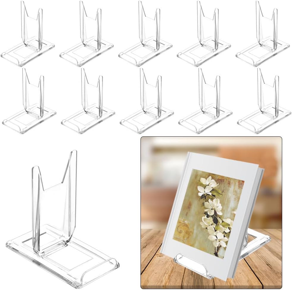 10 Sets Acrylic Book Stand,Adjustable for angle , display holder stand use for Plate, purses,clutch bags,Pictures, Platter, Book, tableware and stationary,gameboy handhelds & N64 controllers,cards
