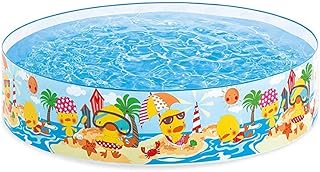 Intex 4 Feet Swimming Pool for Kids Non-Air Without Air Home Garden Farmhouse, No Need for an Air Pump Just Unfold and Ready to Use
